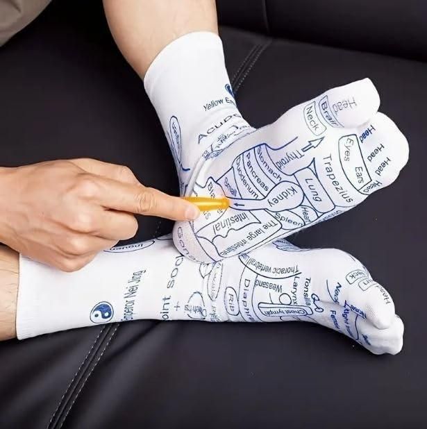 Acupressure Reflexology Set (2 socks + 1 Stick)