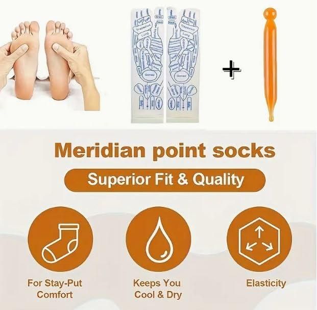 Acupressure Reflexology Set (2 socks + 1 Stick)